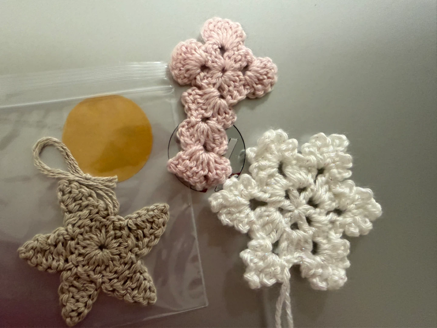 Crocheted Ornaments - Star, Cross, Snowflake
