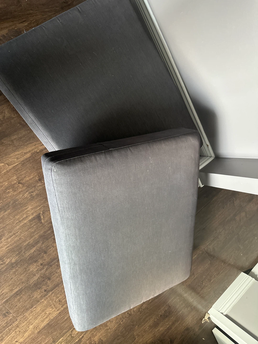 Grey Fabric Upholstered Chair Seat Cushion