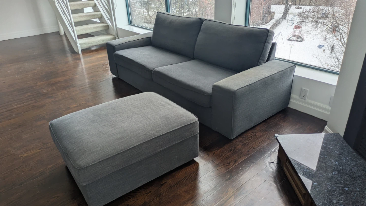 IKEA KIVIK couch and foot rest with storage