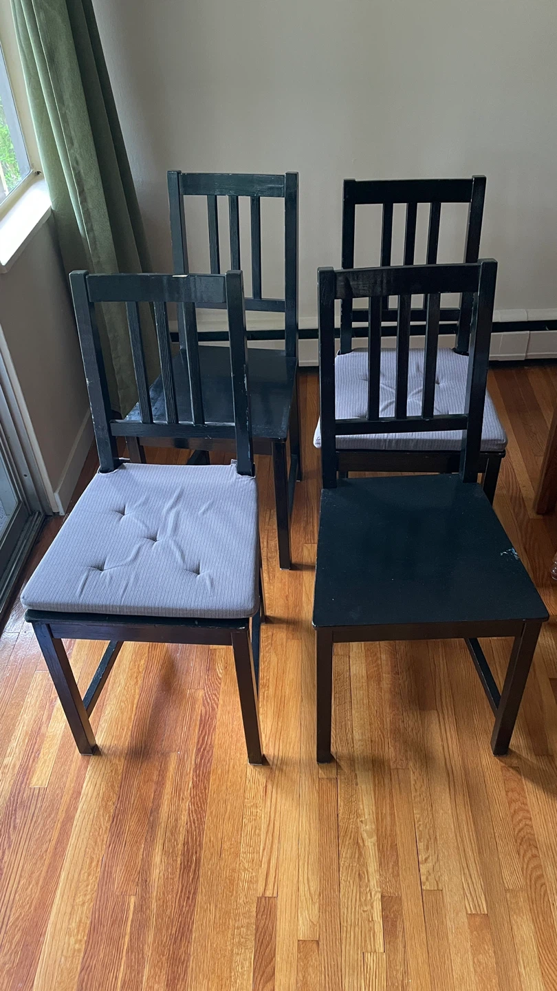 Set of 4 Black Dining Chairs