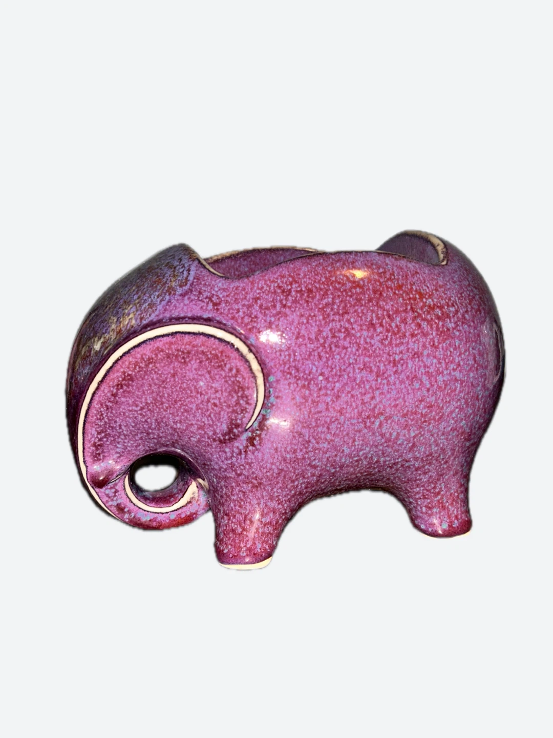 Purple Ceramic Elephant Planter - photo 3