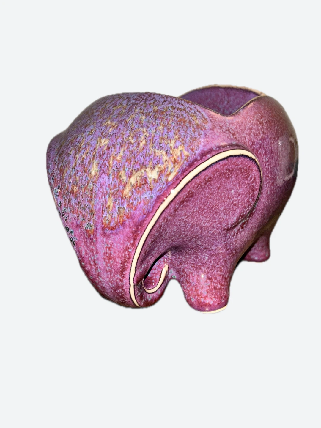Purple Ceramic Elephant Planter - photo 2