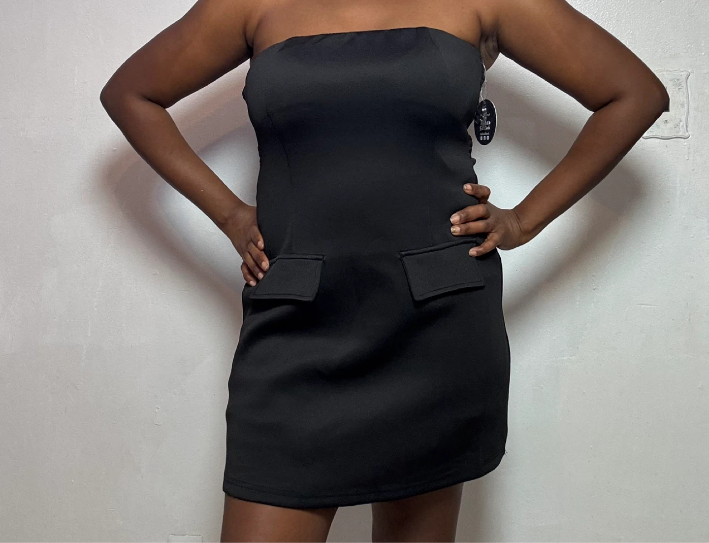 Black Strapless Mini Dress - photo 4