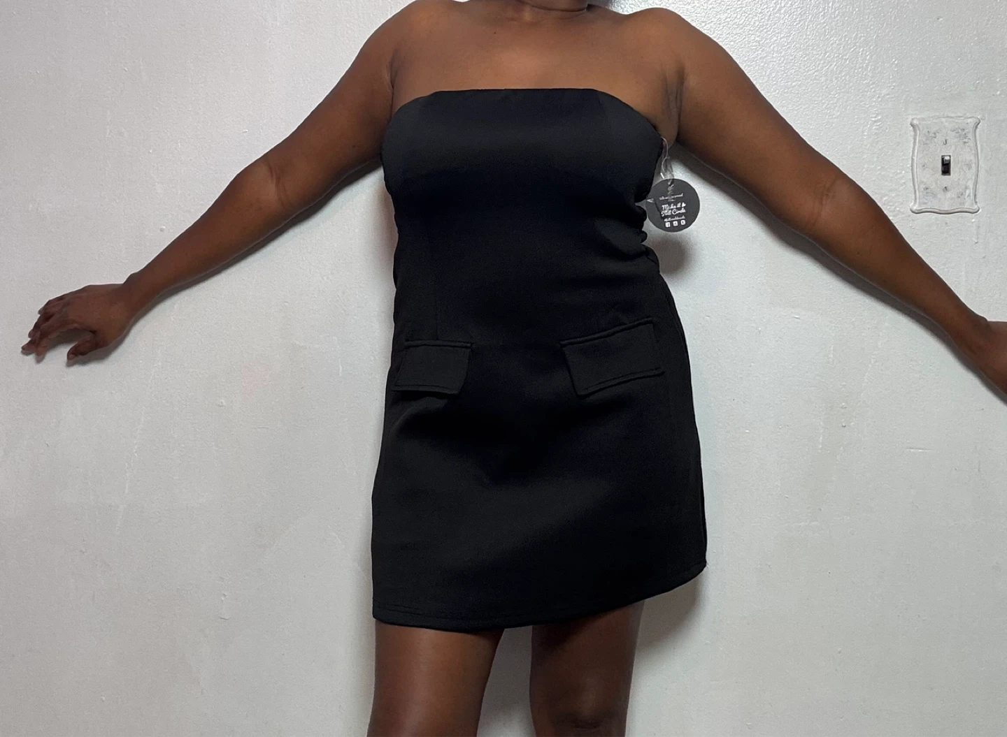 Black Strapless Mini Dress
