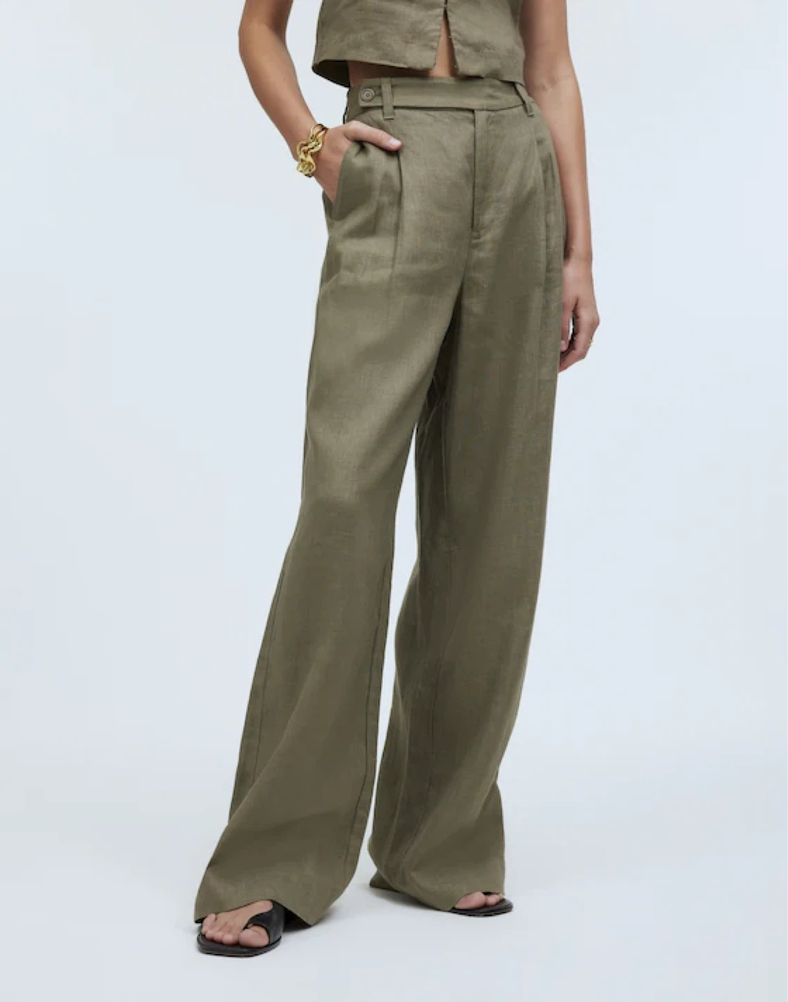 Madewell The Harlow 100% Linen Wide Leg Pants