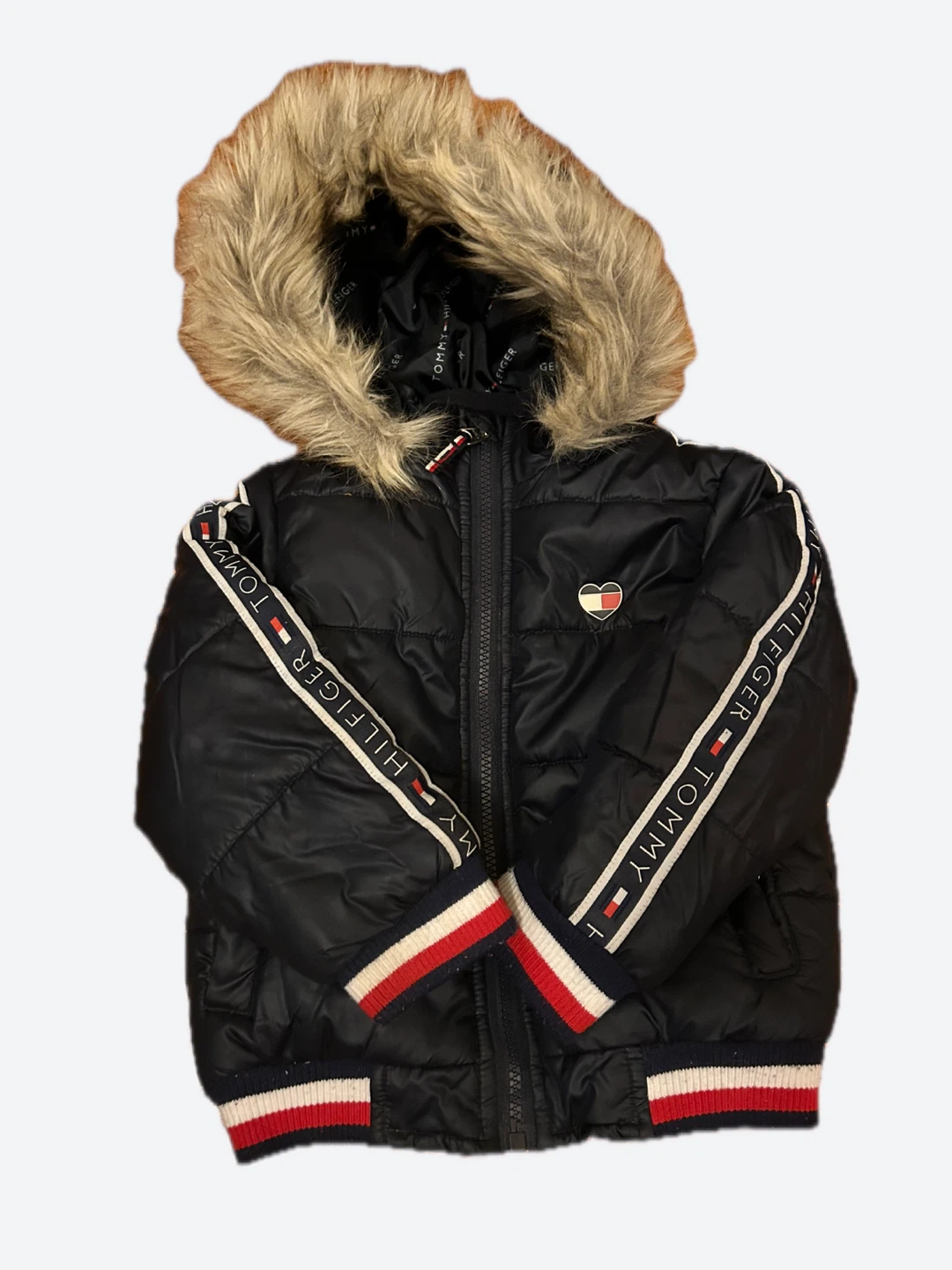 Toddler Tommy Hilfiger Puffer Jacket with Fur Hood