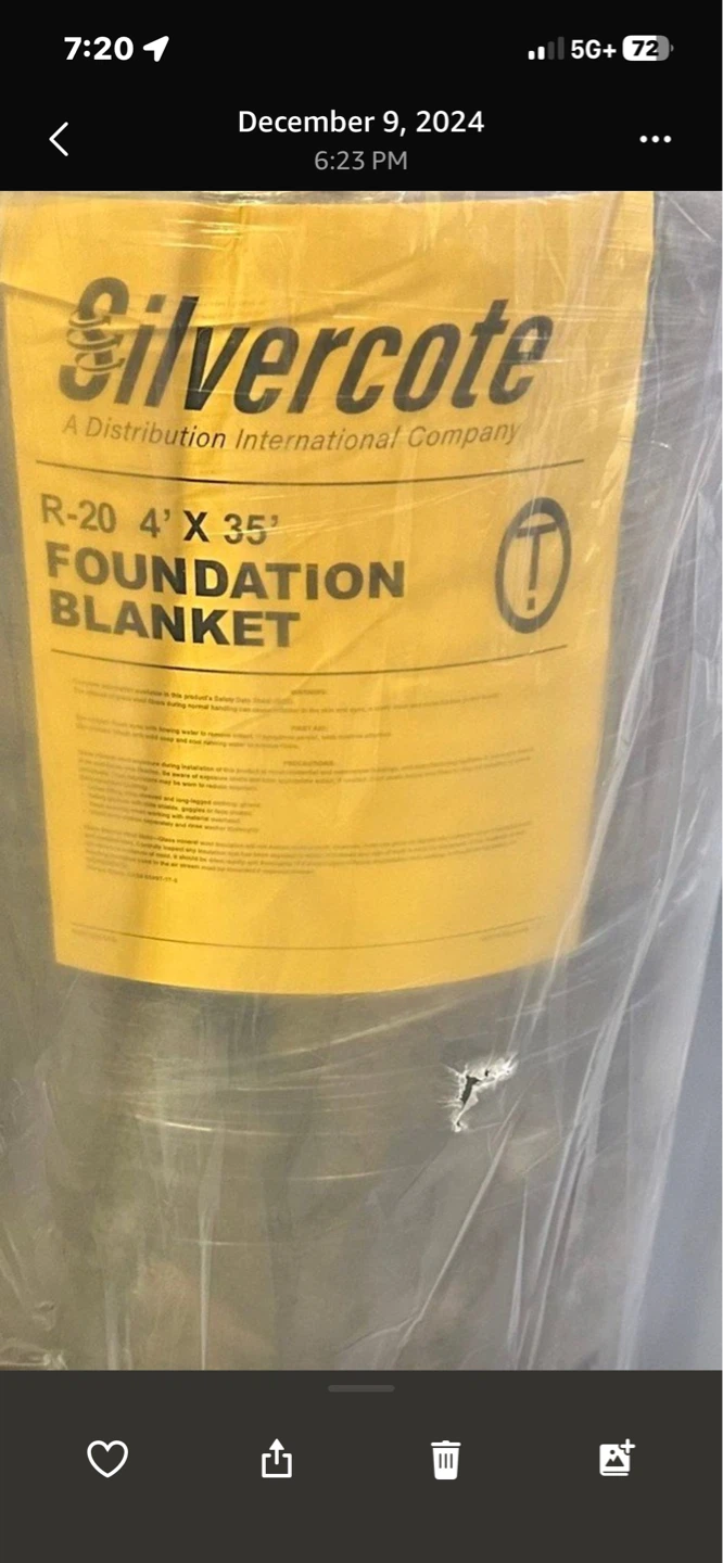 Silvercote R-20 Foundation Blanket 4' X 35'