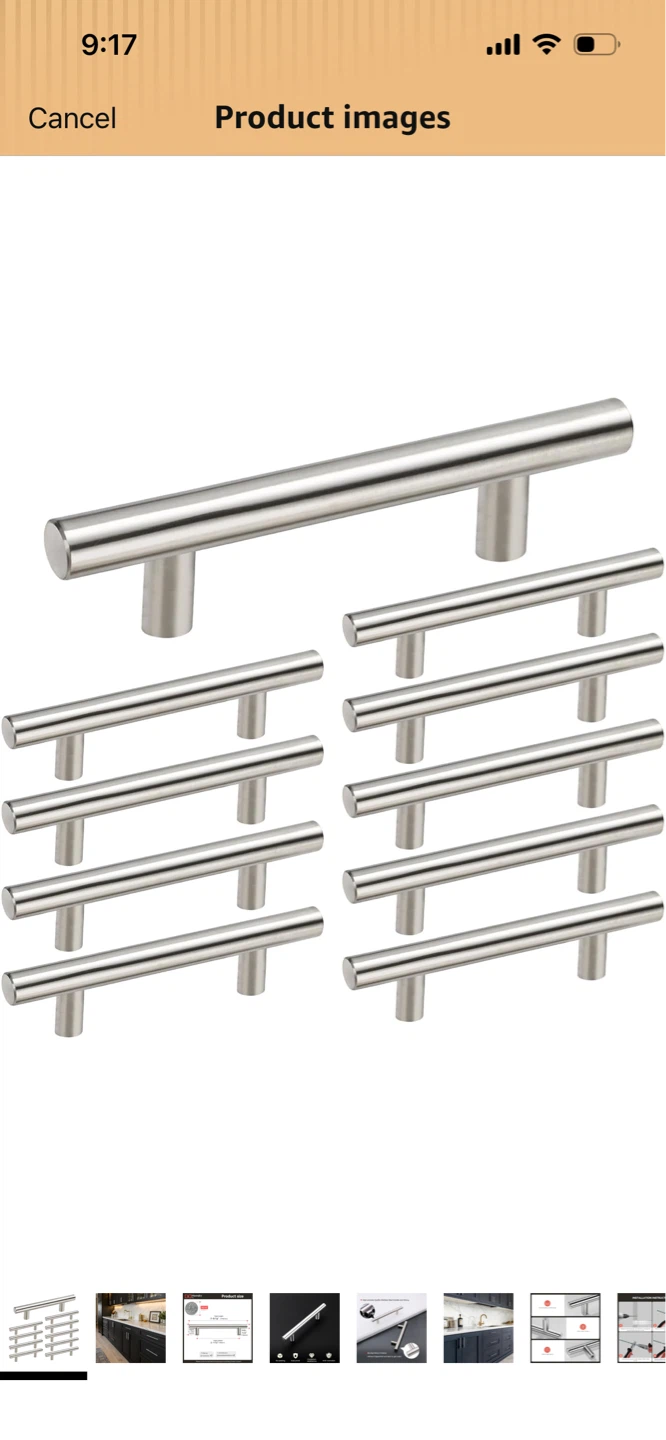 Stainless Steel Cabinet Drawer Pulls (11 Pack)