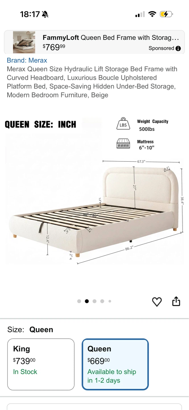 New Queen Bed Frame with Storage - photo 2