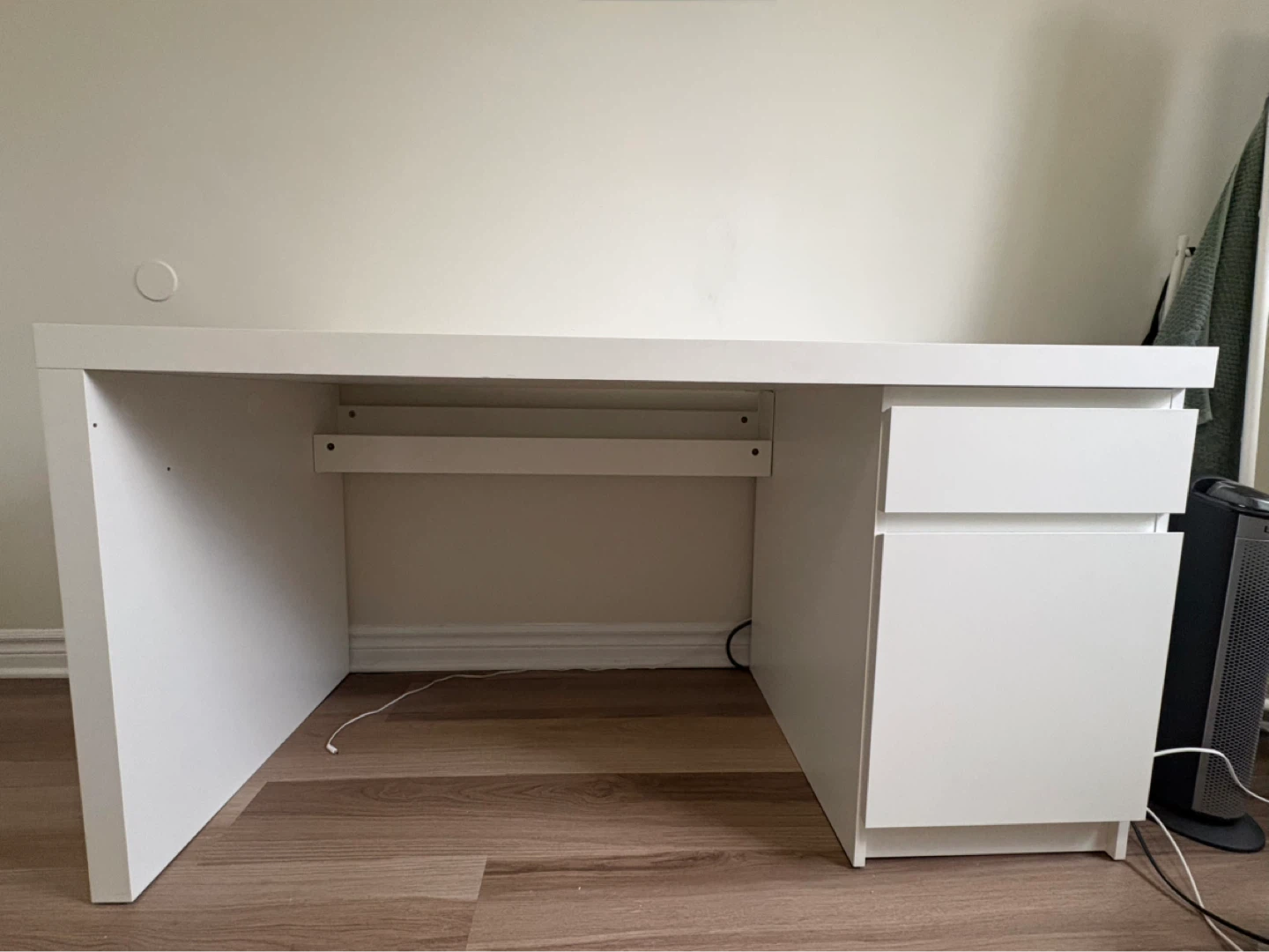 White IKEA Desk with Drawers - photo 4