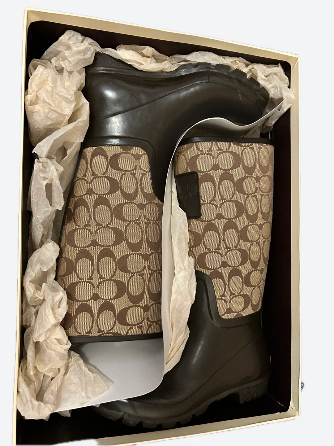 Coach Signature C Logo Rubber Rain Boots - Brand new, never used