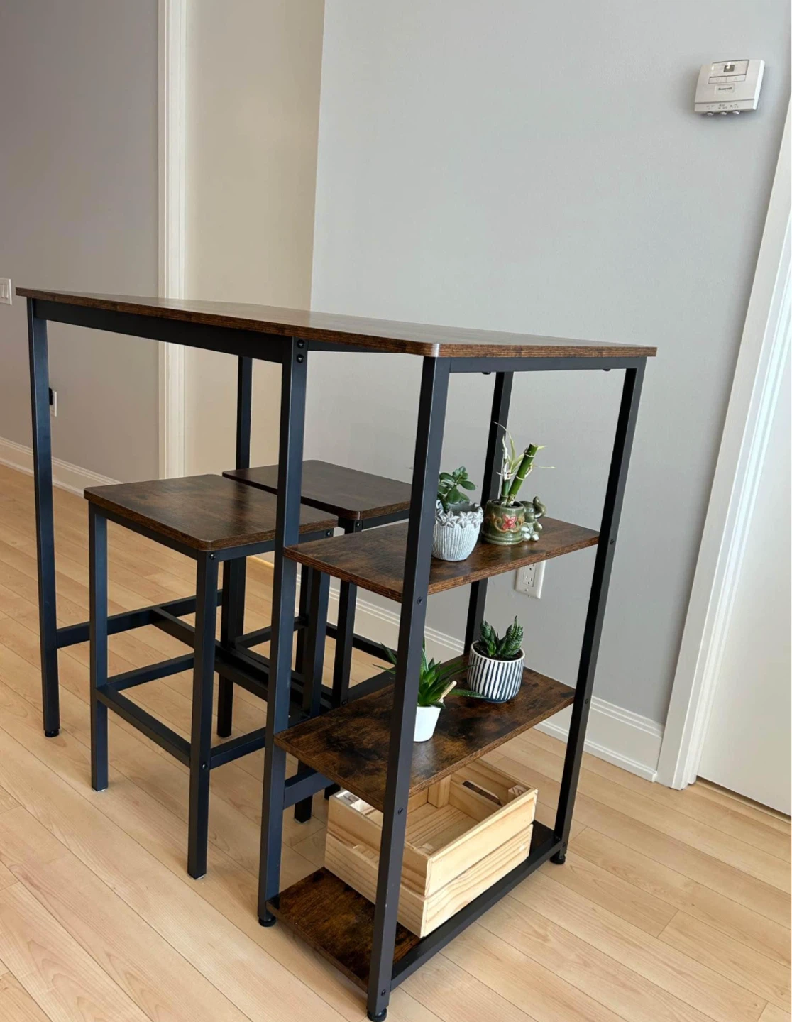 Bar Table Set with Shelves