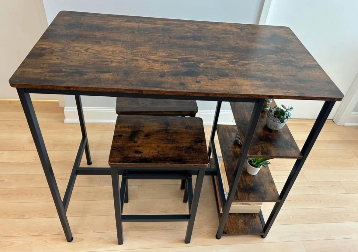 Bar Table Set with Shelves - photo 2