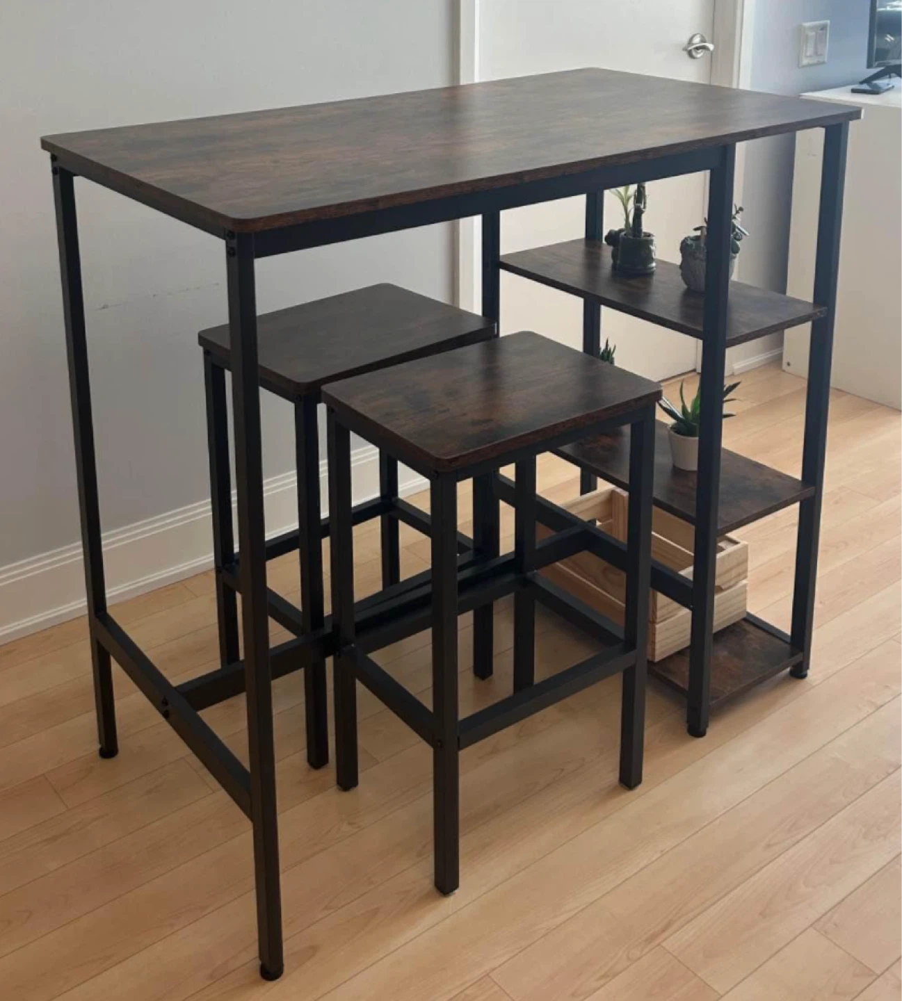 Bar Table Set with Shelves - photo 3