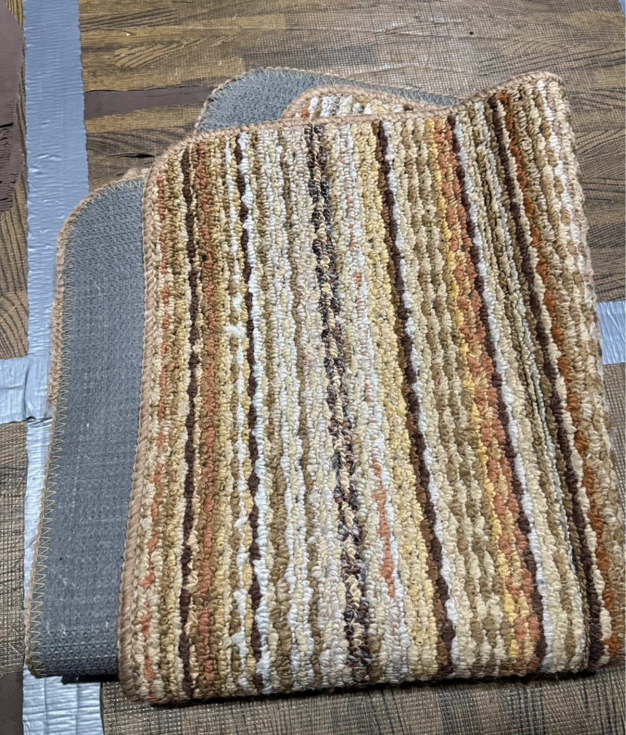 Striped Accent Rug with Non-Slip Backing