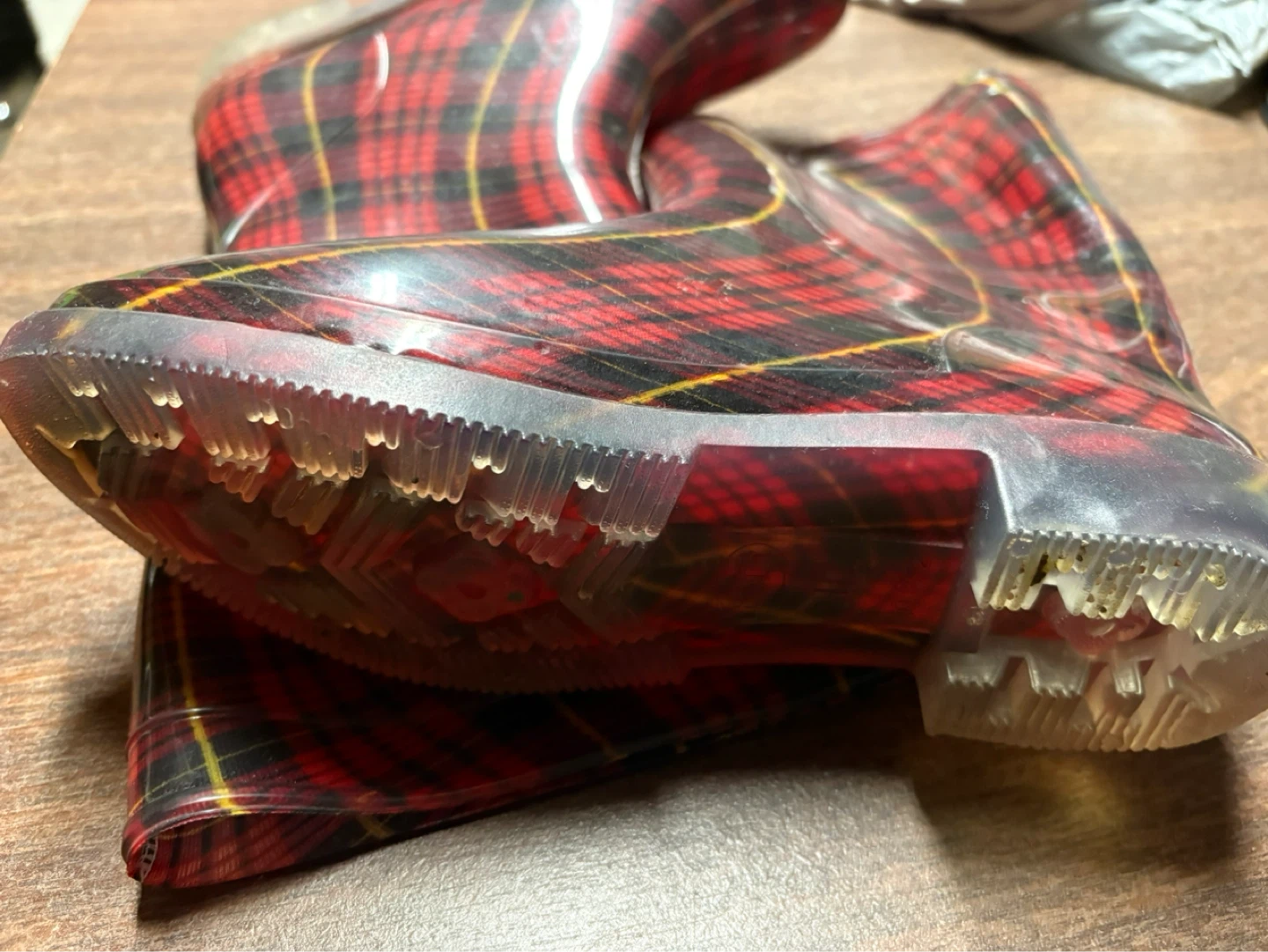 Red Plaid Rain Boots - photo 3