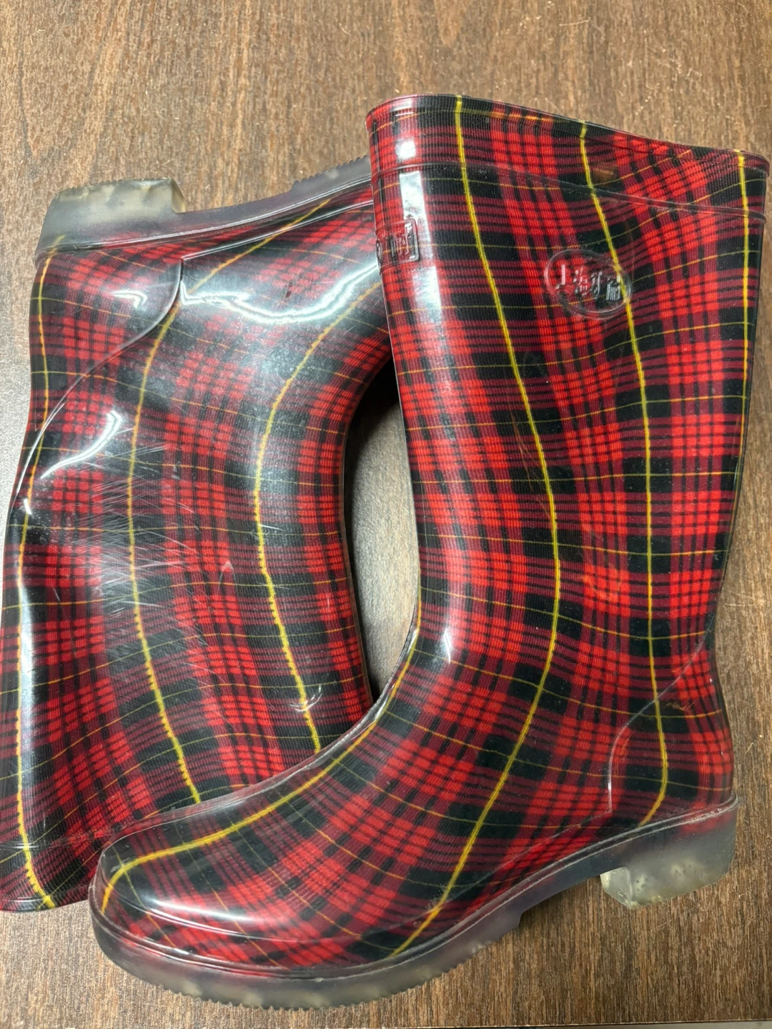 Red Plaid Rain Boots - photo 4