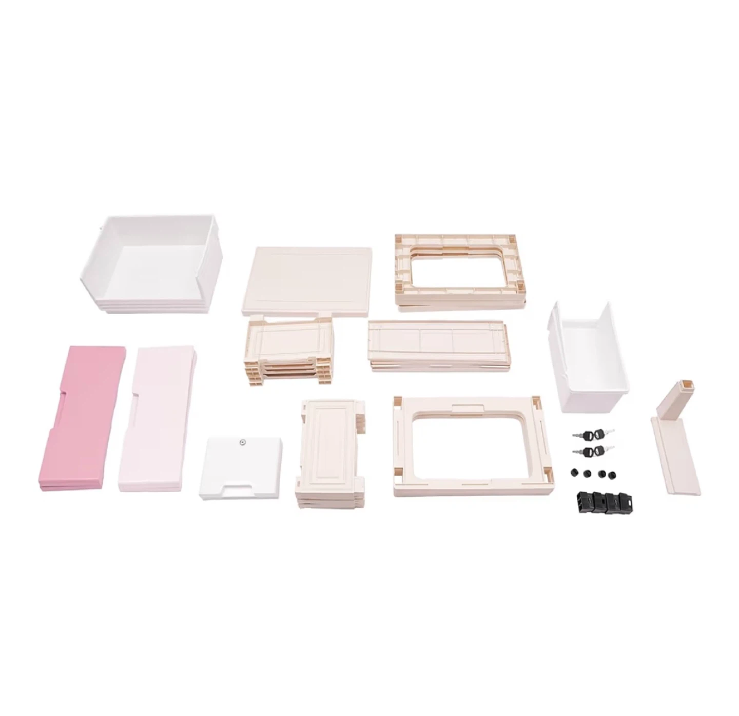 Plastic Dresser with 6 Drawers - Pink and Cream - photo 4