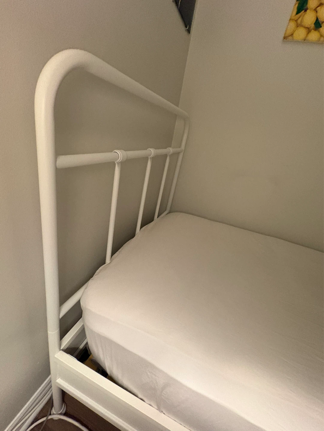White Metal Single Bed Frame - photo 5