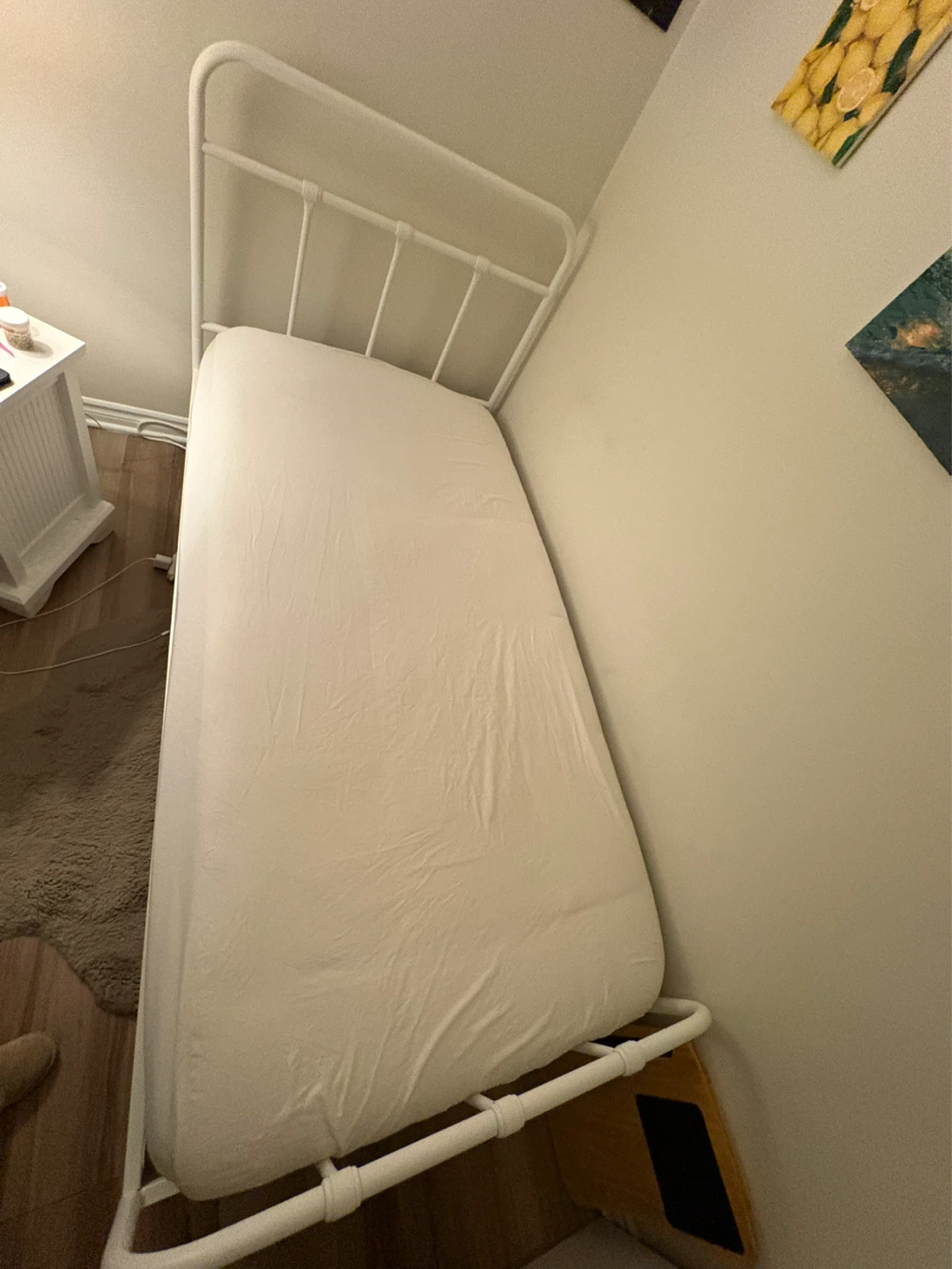 White Metal Single Bed Frame - photo 4