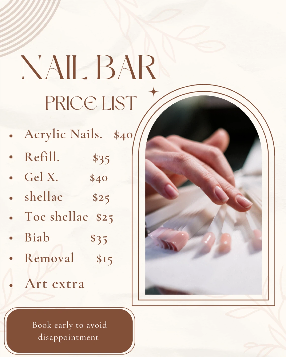 Nail Bar Price List - photo 2