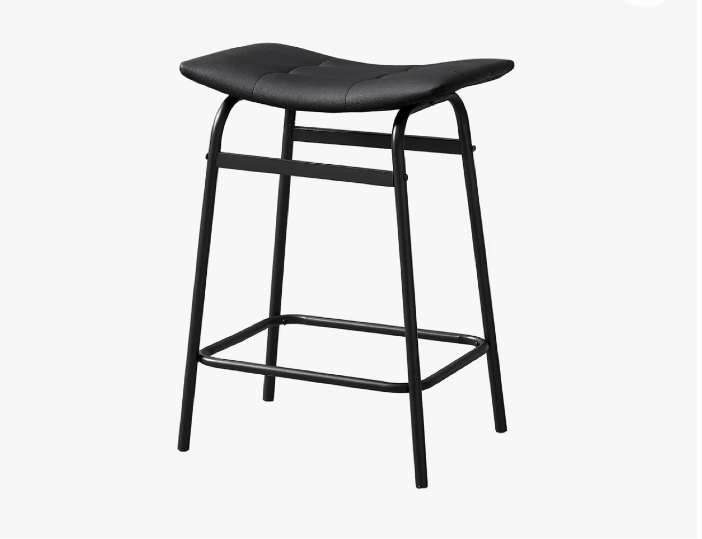 Brand new Black Faux Leather Saddle Stool – Set of 4 - photo 3