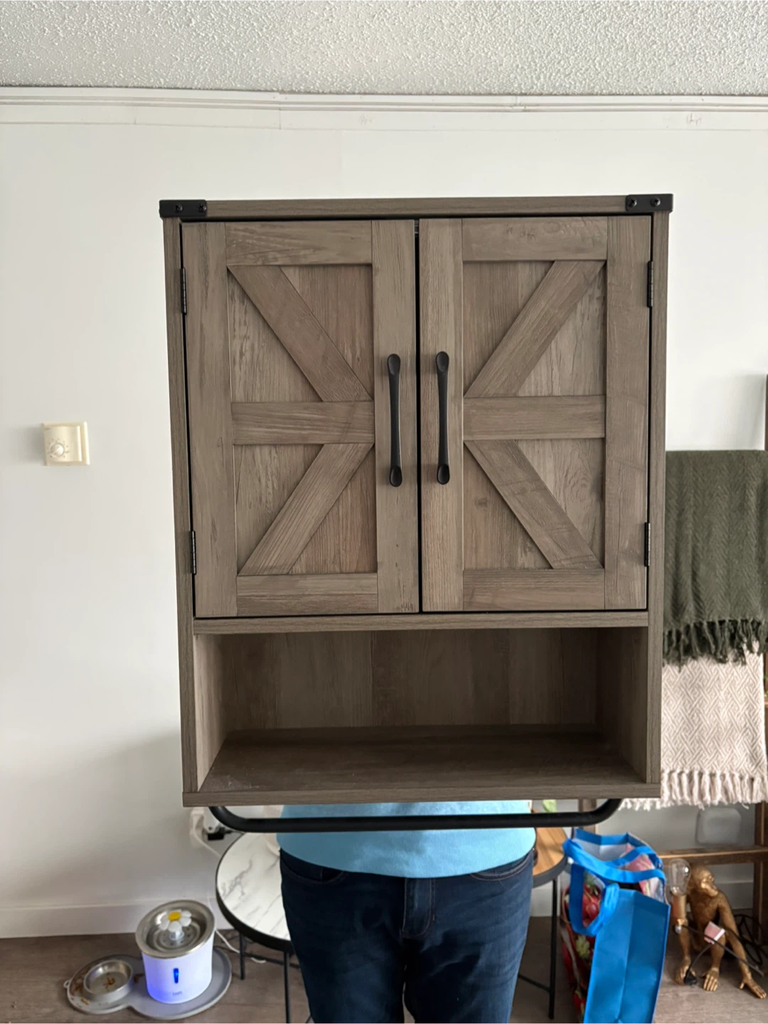 Rustic Storage Cabinet with towel bar - photo 4