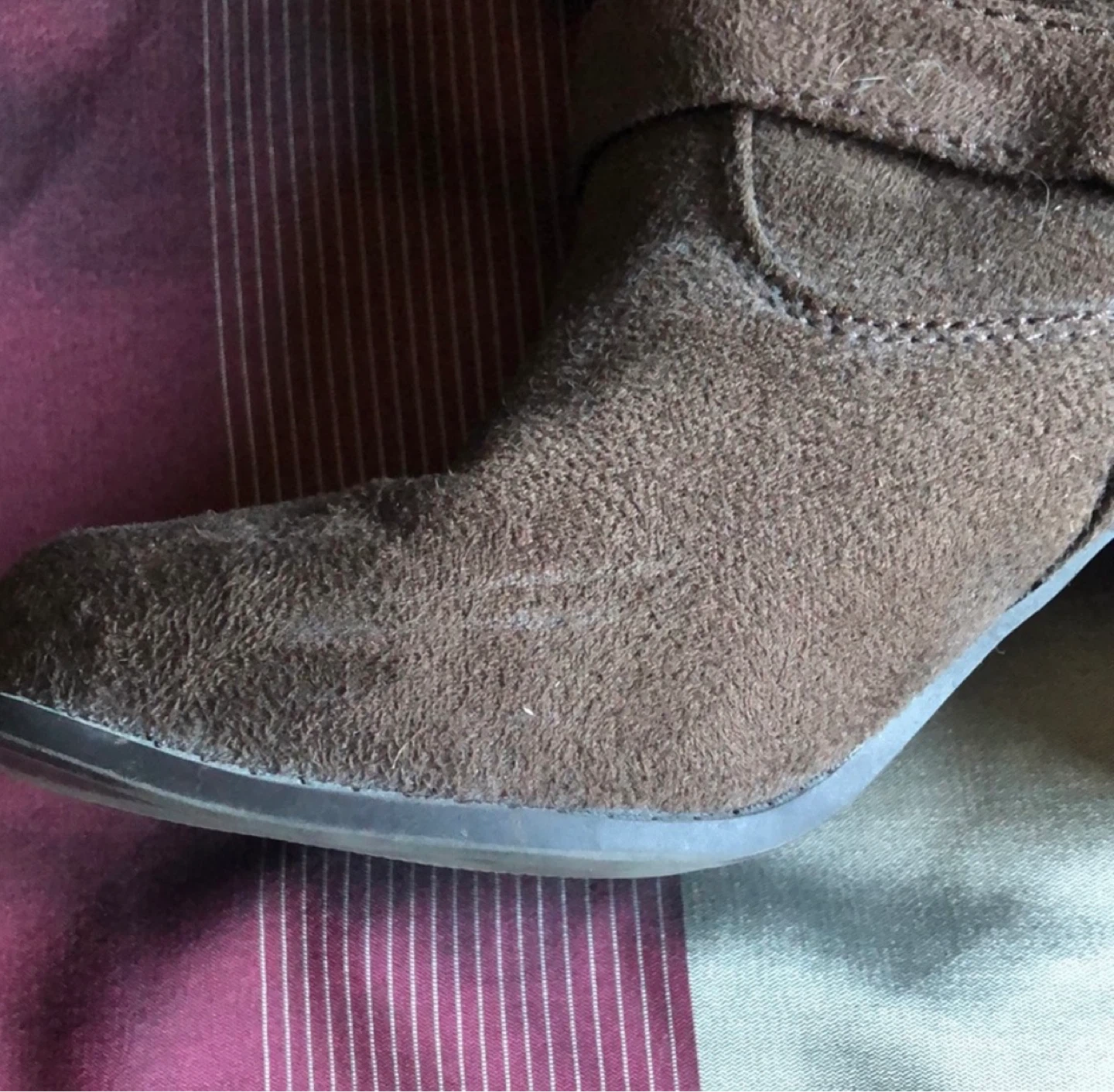 Brown Faux Suede Buckle Ankle Boots - photo 5
