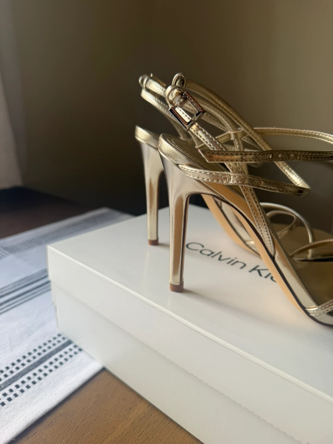 Calvin Klein Gold Strappy Heels - photo 3