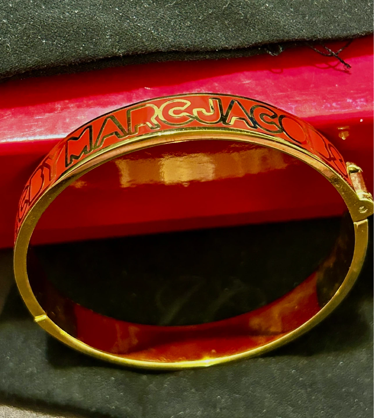 Marc Jacobs Red Enamel Bangle Bracelet