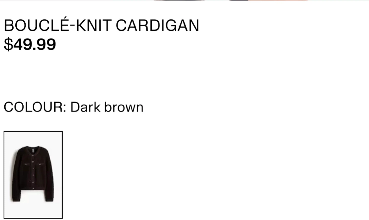 H&M Bouclé-Knit Cardigan - Dark Brown - photo 2