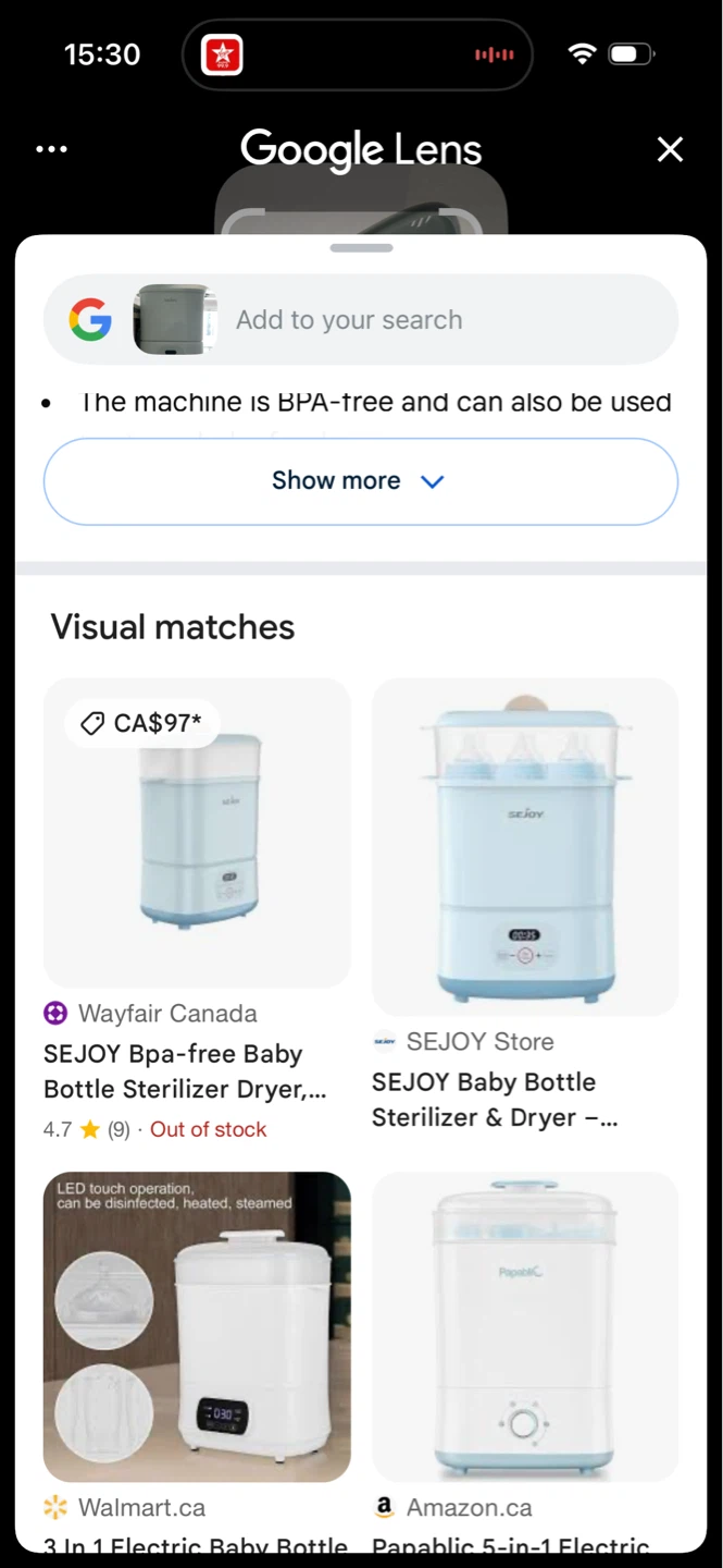 SEJOY Baby Bottle Sterilizer & Dryer