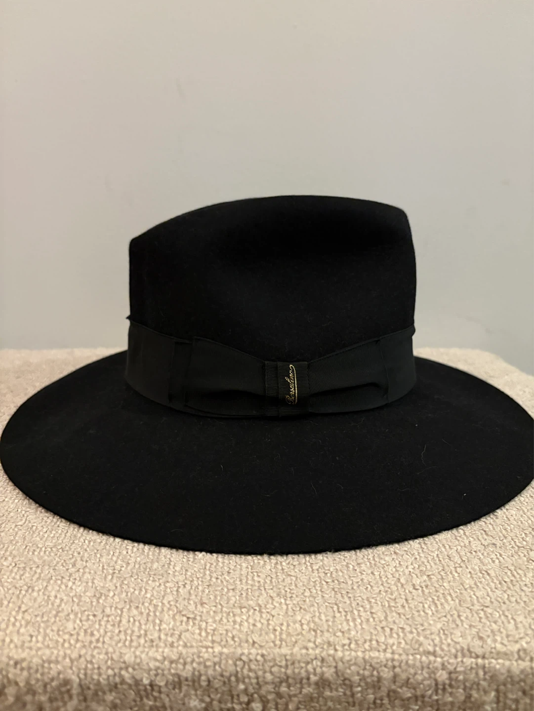 Borsalino Black Felt Hat - Size 58