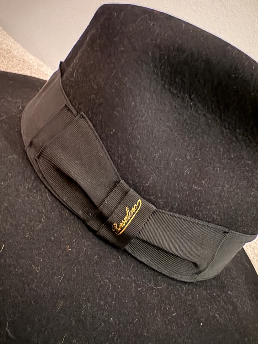 Borsalino Black Felt Hat - Size 58 - photo 2