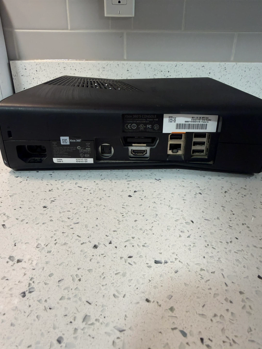 Black Xbox 360 S Console with Power Supply - photo 4