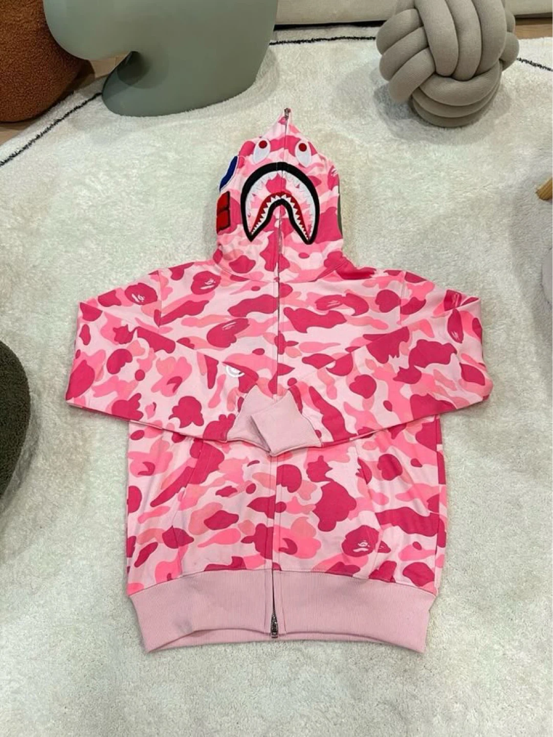 Pink bape Shark  Zip Hoodie - photo 2