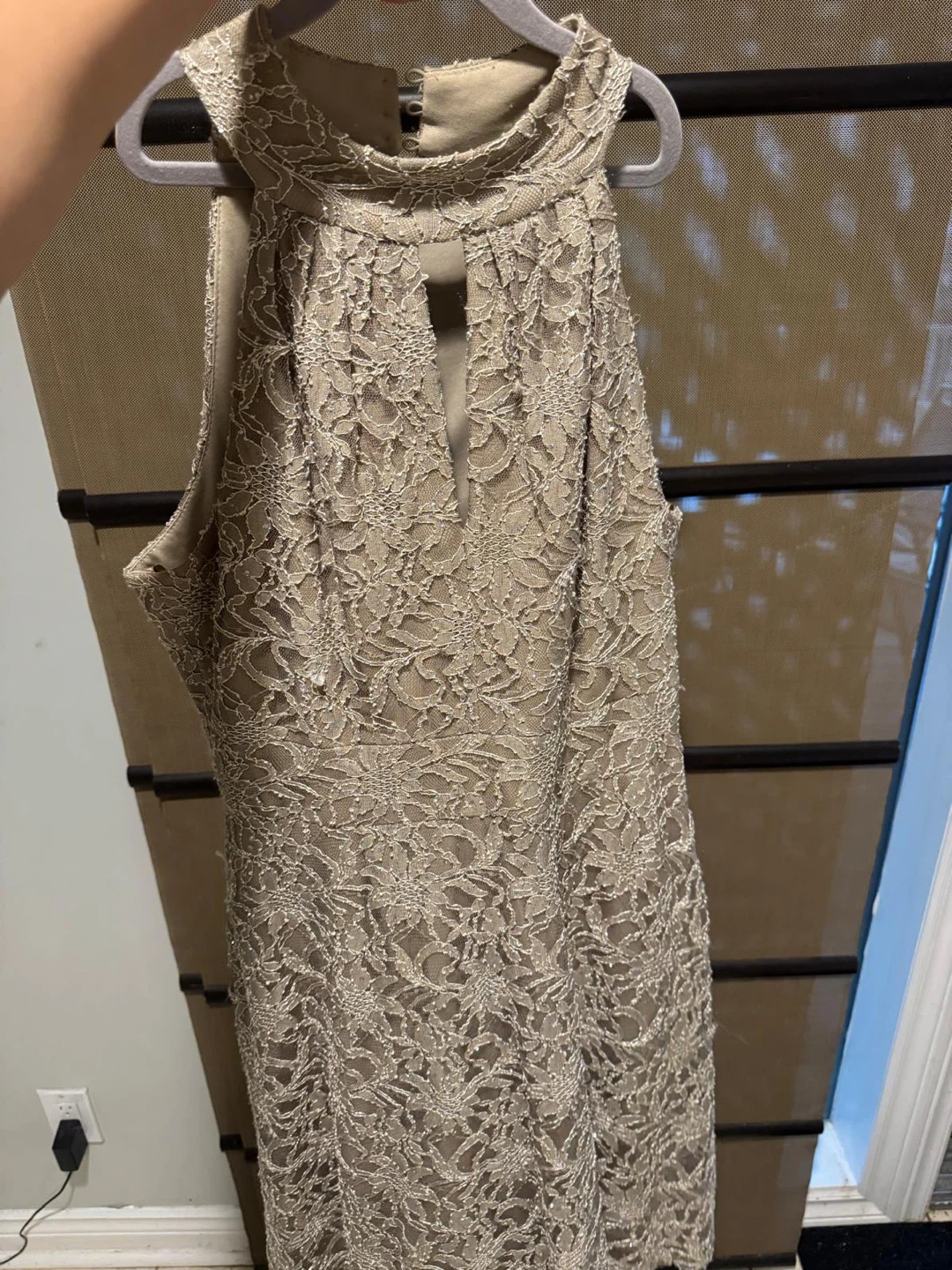 Lace Sleeveless Dress - Beige - photo 2