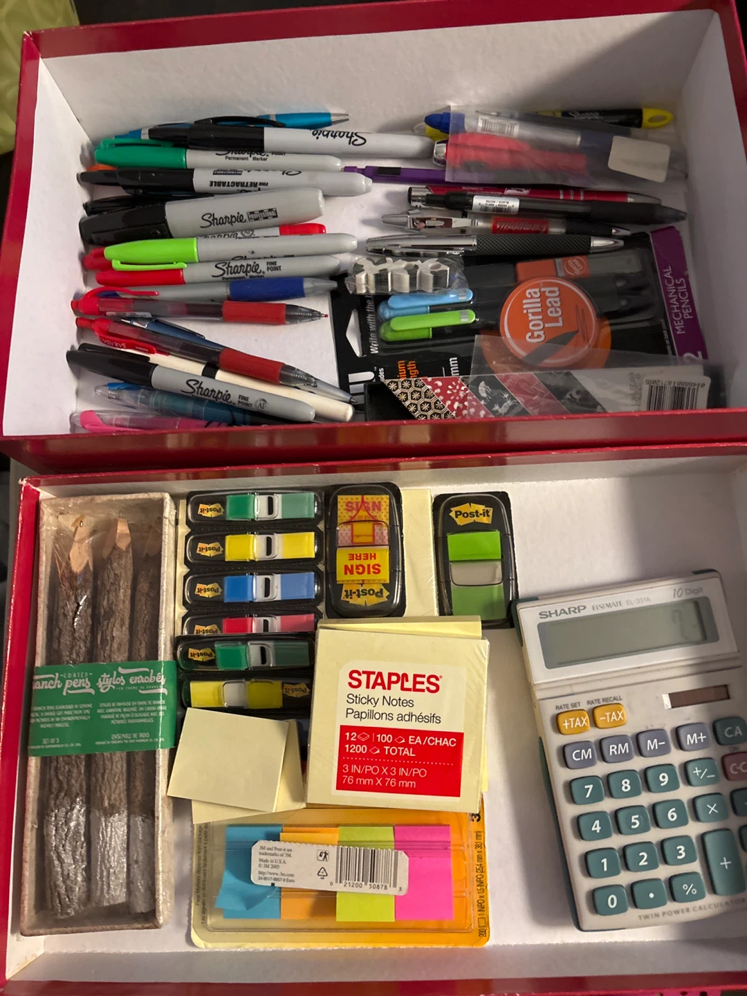 Assorted office supplies