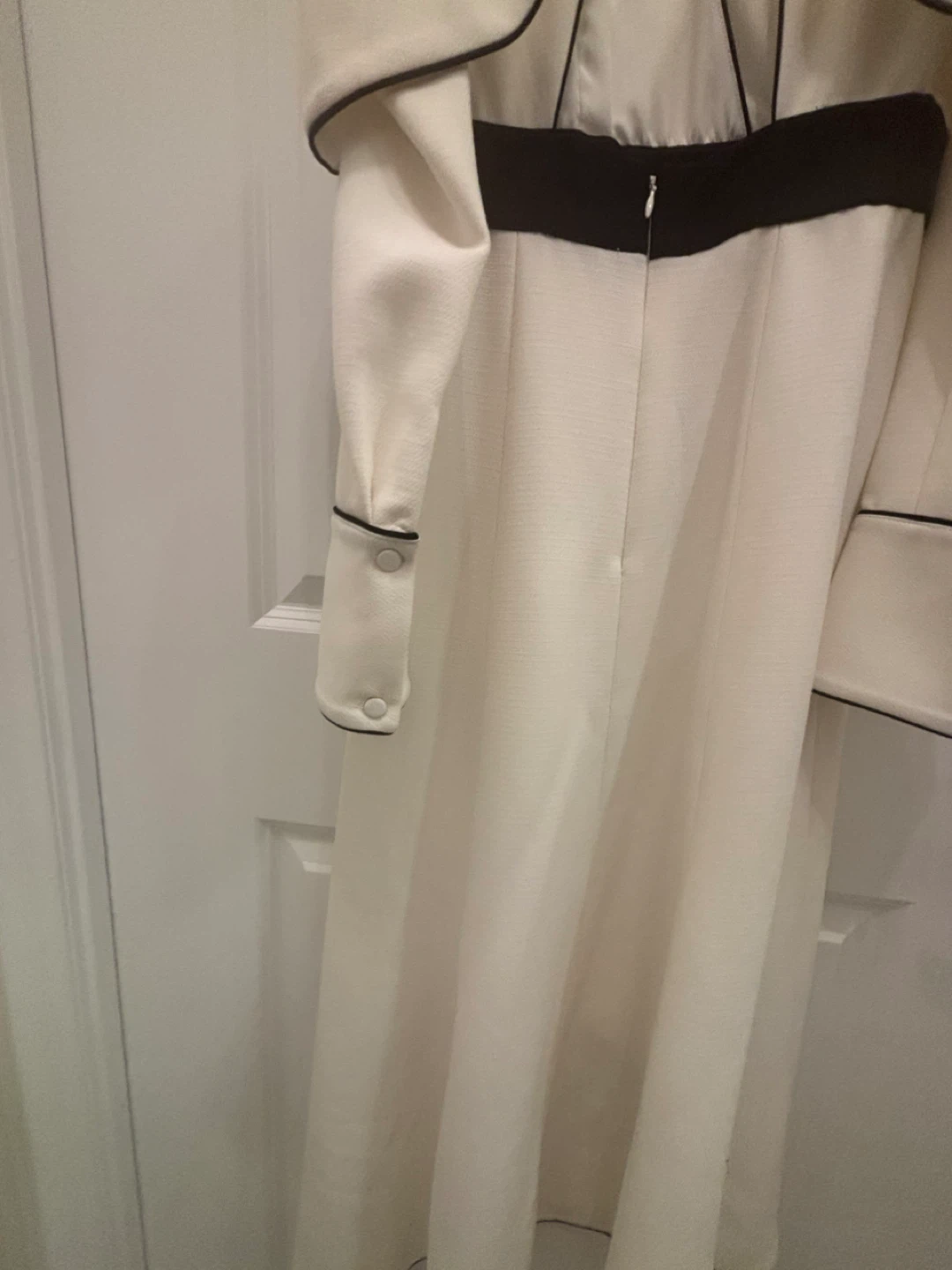 Self-Portrait White Dress with Black Trim - photo 5