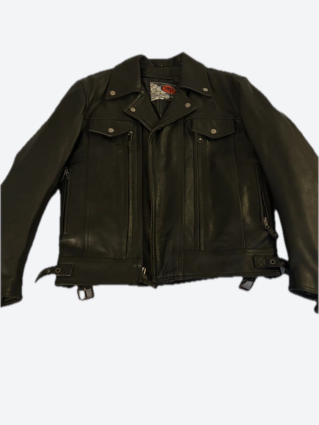 First Manufacturing Co. Black Leather Motorcycle Jacket