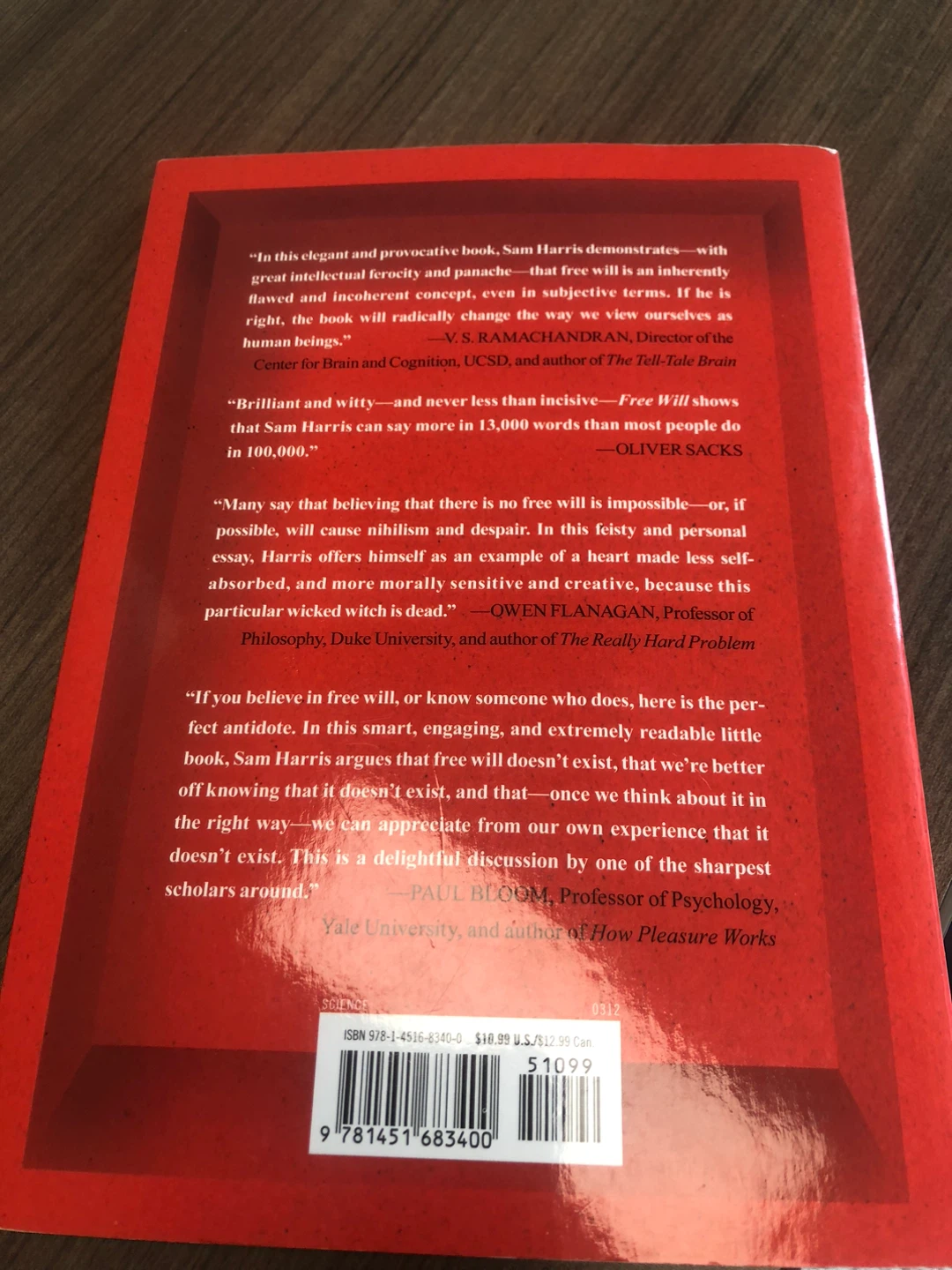 Free Will by Sam Harris Paperback Book - photo 3