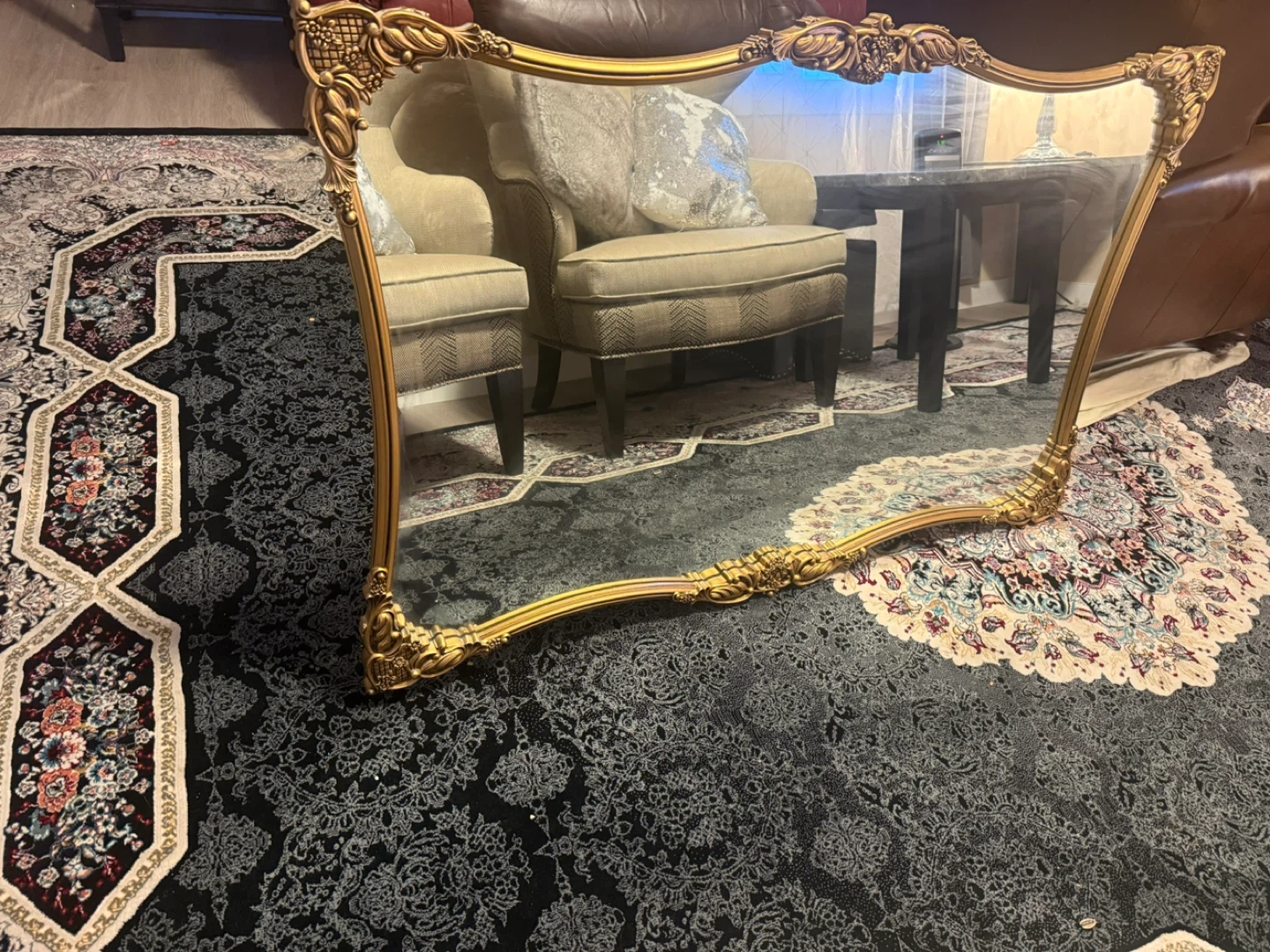 Ornate Gold Framed Wall Mirror