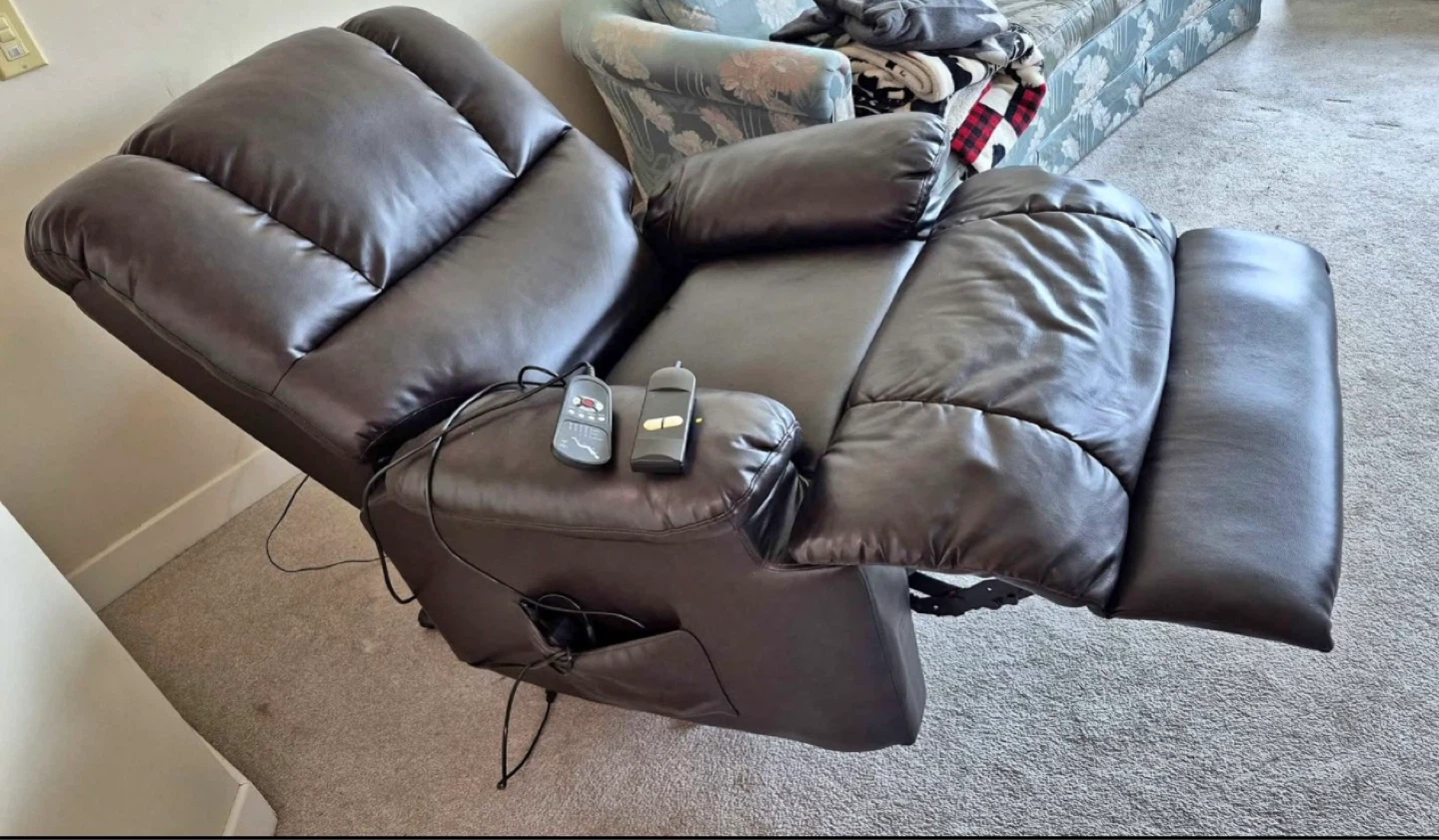 Power Lift Recliner Chair - Brown  Leather - photo 2