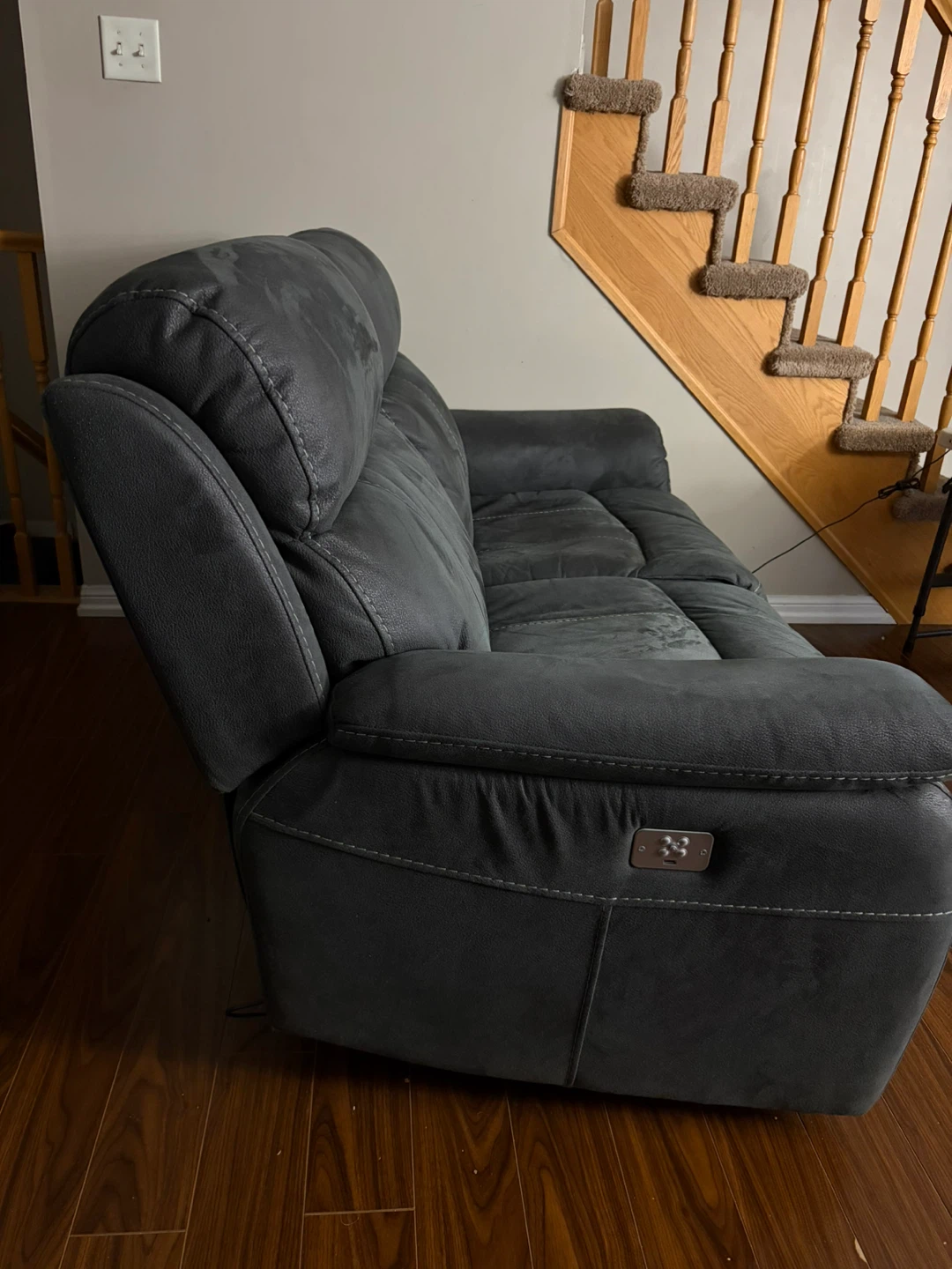 Dark Grey Power Reclining Loveseat - photo 3