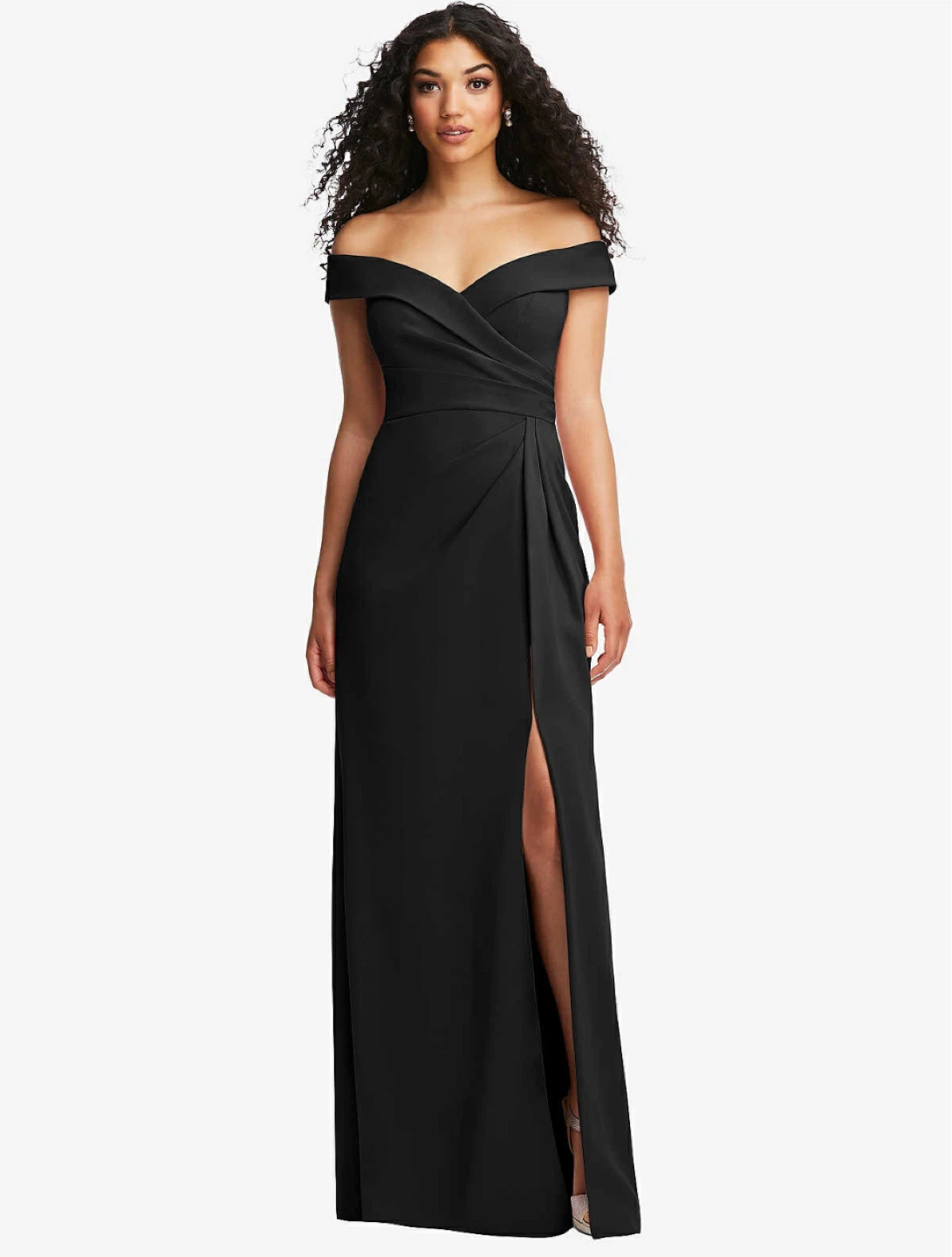 Dessy Group Black Off-the-Shoulder Maxi Dress - photo 2