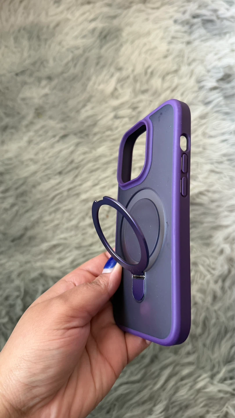 Purple iPhone 14 pro Case with Ring Holder