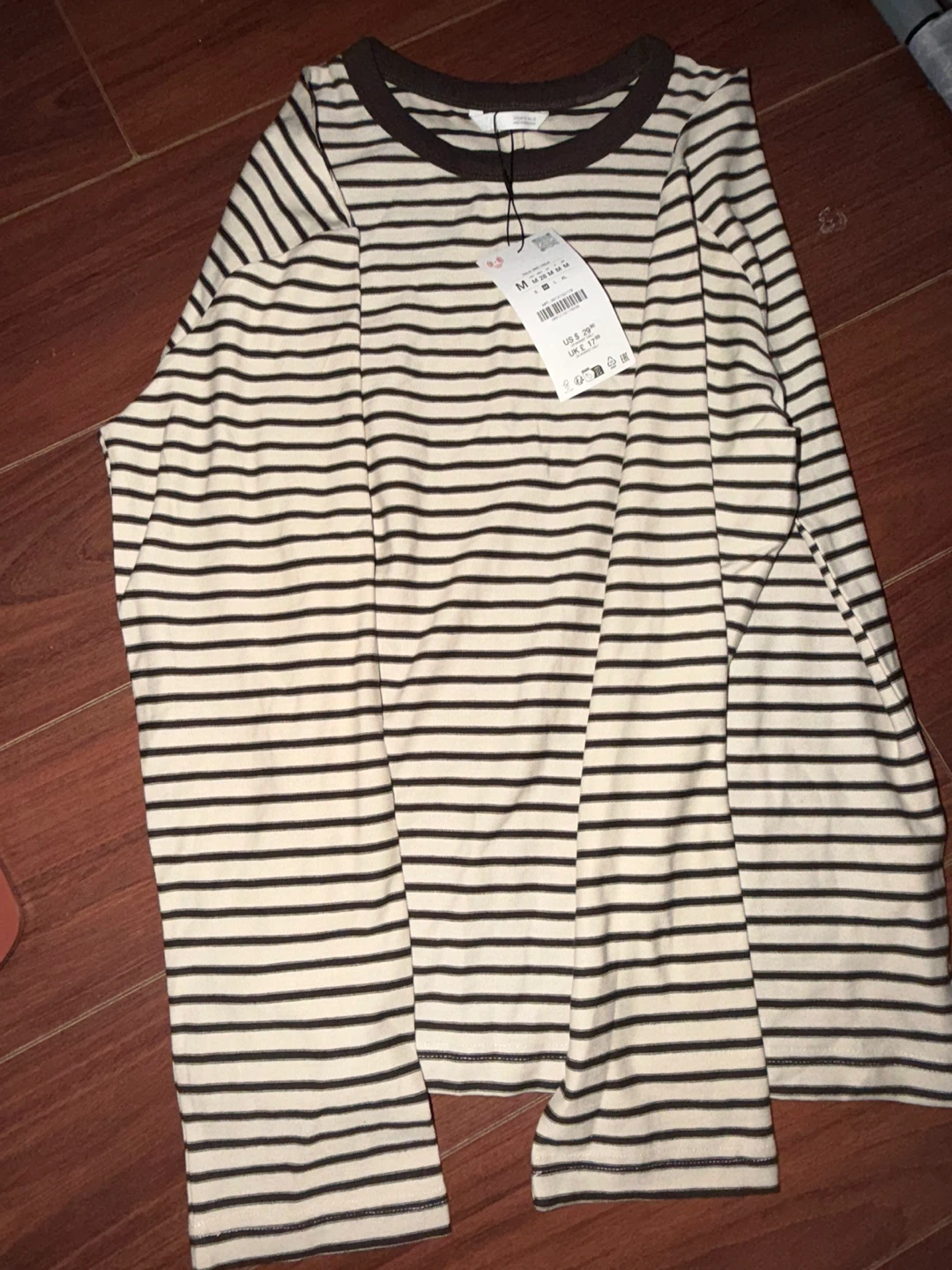 Zara Striped Long Sleeve T-Shirt Size M
