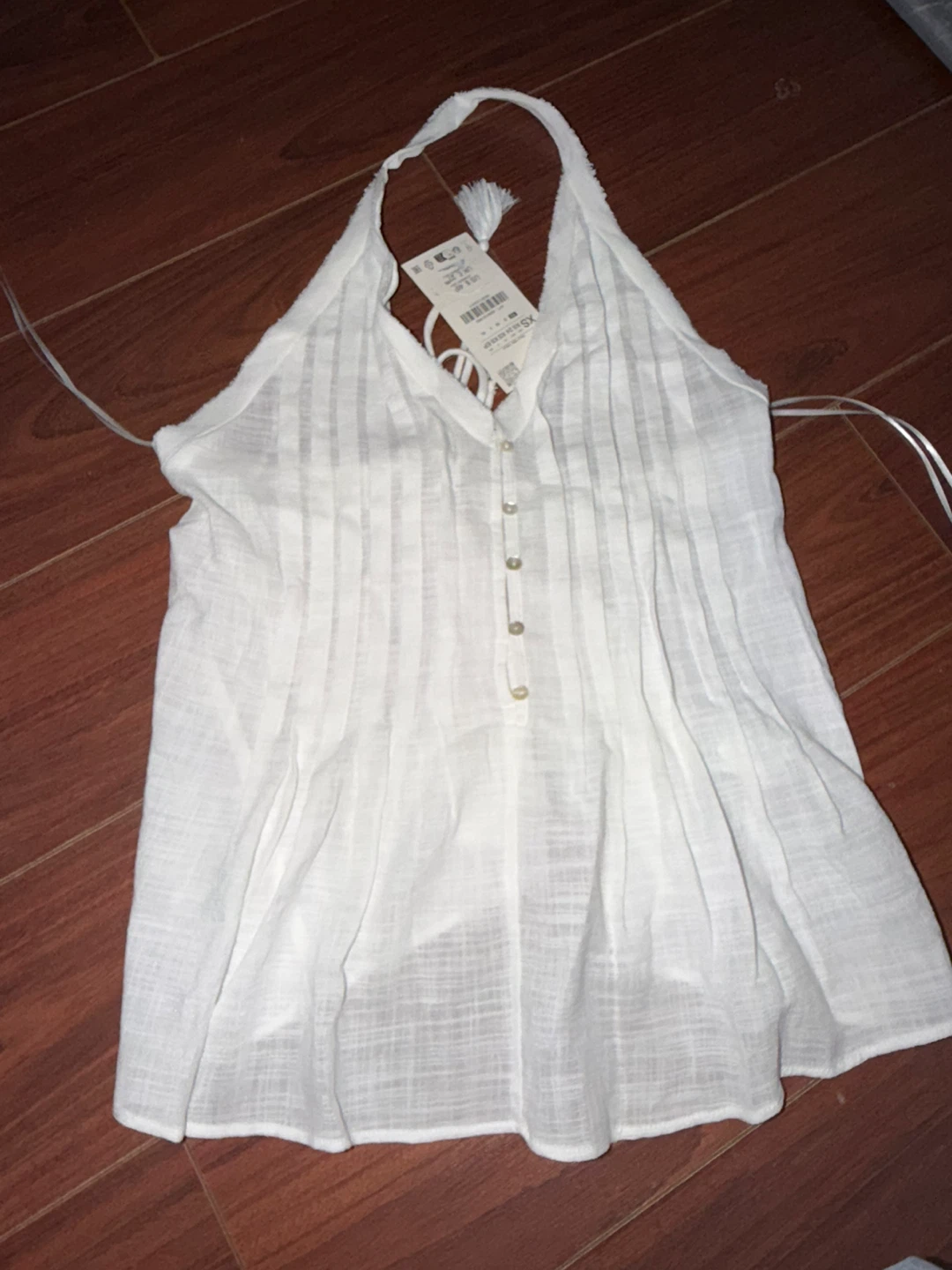 Zara White Halter Neck Top - XS