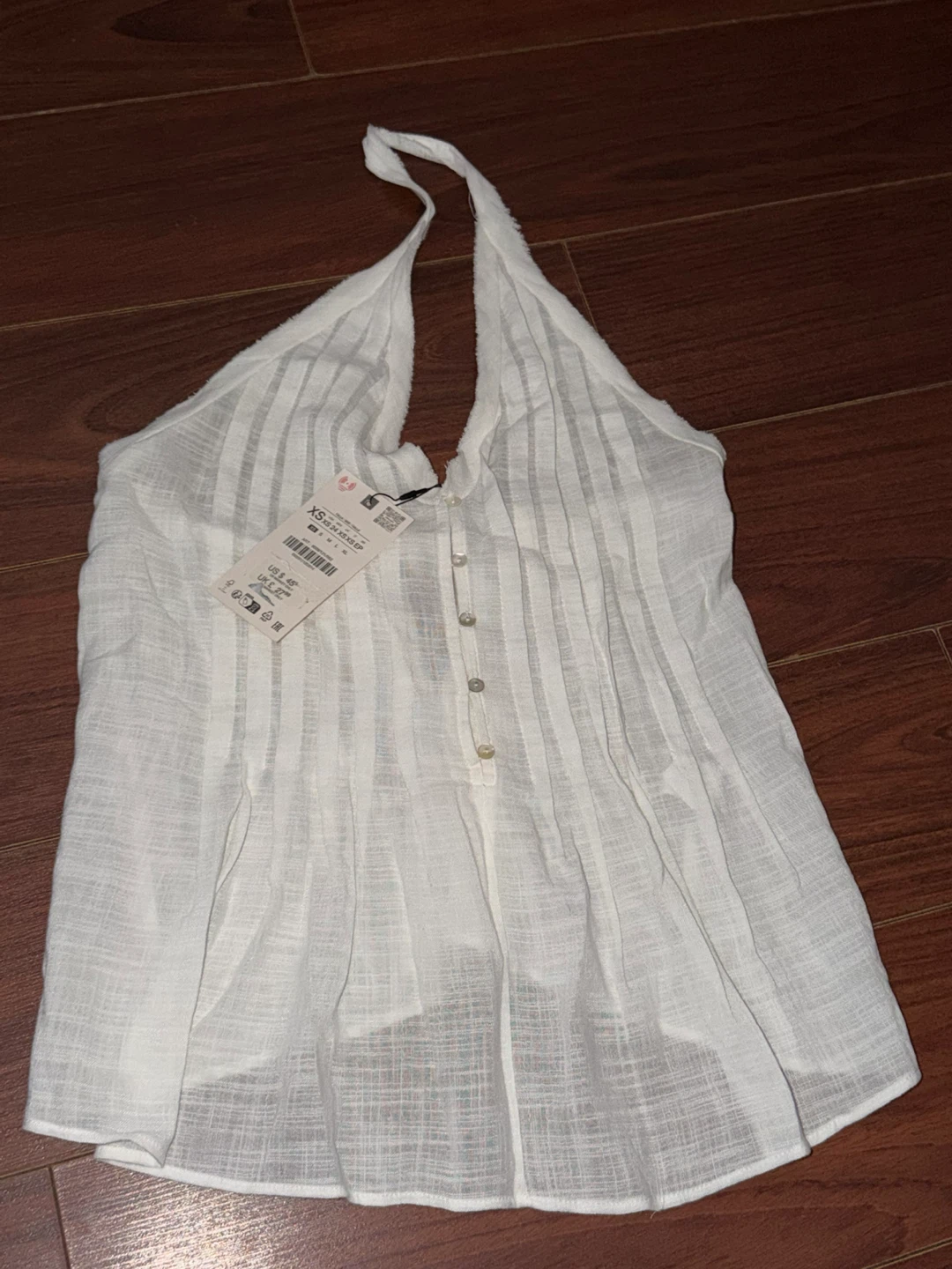 Zara White Halter Neck Top - XS - photo 3