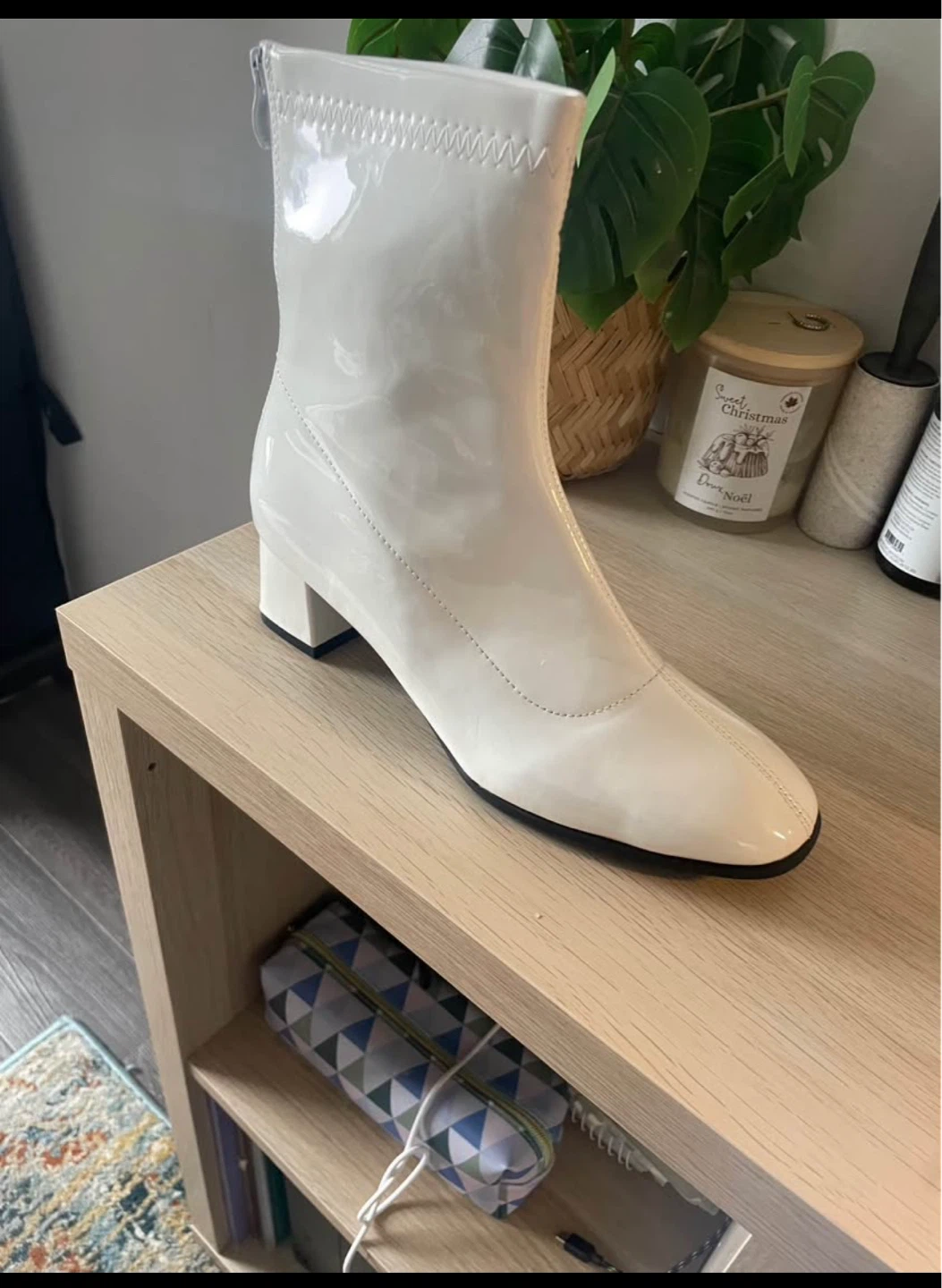 White Patent Ankle Boots🚨 ( urgent need to go today )